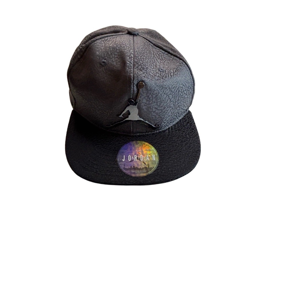 Nike Air Jordan Jumpman Elephant Print Snapback Anthracite Black Youth Size 8 20